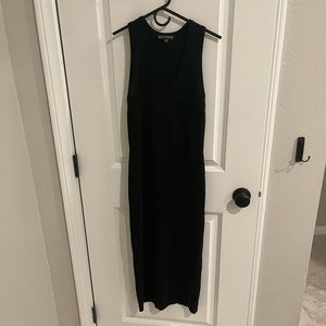 Athleta black ribbed dress
